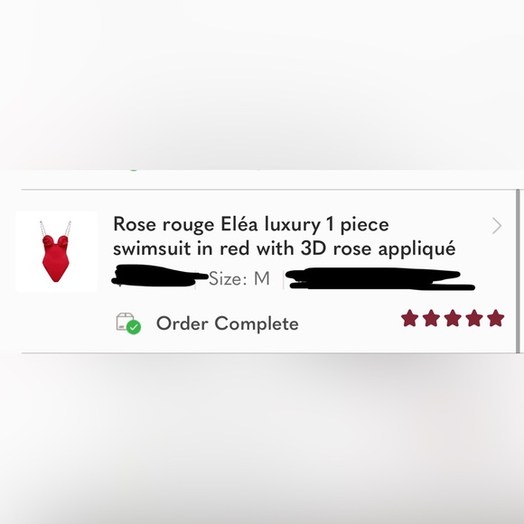 (Last 1) Rose rouge Eléa luxury 1 piece swimsuit in red with 3D rose accents - Picture 2 of 7